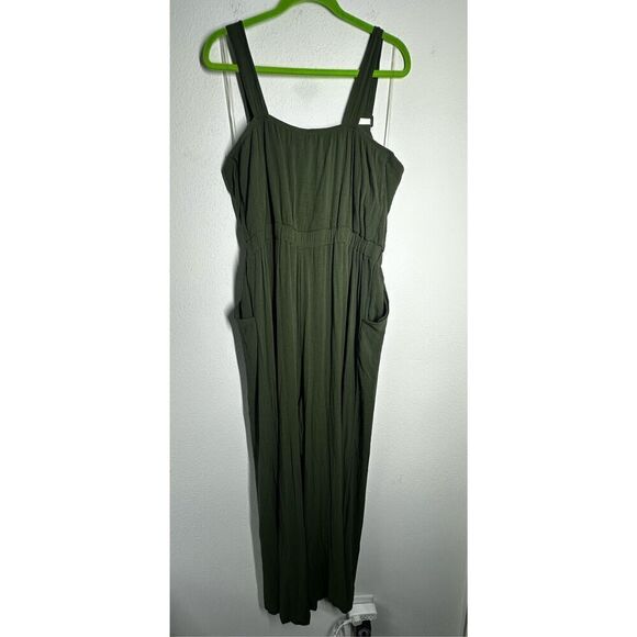 NWT No Boundaries Juniors’ Jumpsuit Olive Green Packets Wide Legs SzXL(15-17) - Picture 6 of 16